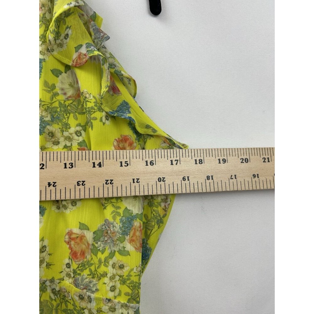 Marissa Webb Collective x RTR Women’s 6 Yellow Ruffle Halter Floral Mini Dress - Picture 7 of 16